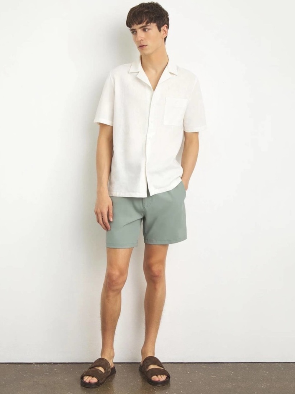 Onia Men's Stretch All Purpose Shorts in Sage Green Size 38